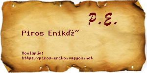 Piros Enikő névjegykártya